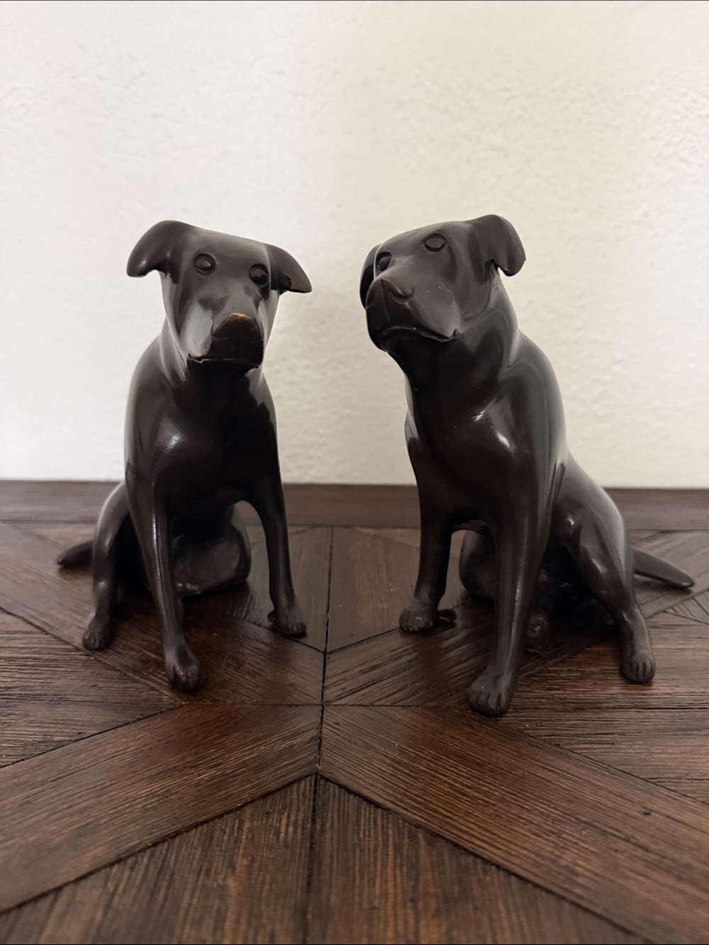 Restoration Hardware Cast Bronze Labrador Retriever Bookends Set of 2